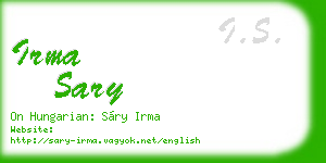 irma sary business card